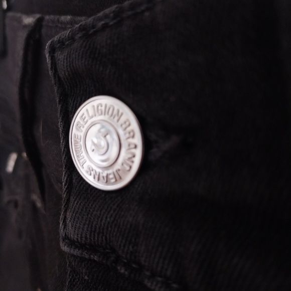 Men's LIKE NEW True Religion Black Rocco Skinny Jeans - Size 32/32 - Picture 3 of 9
